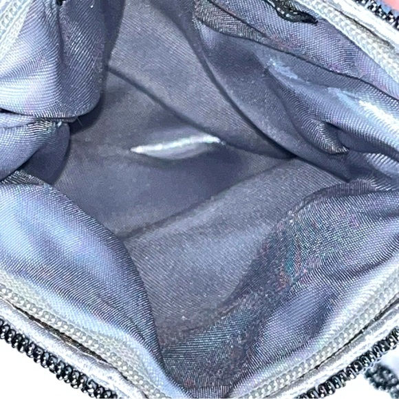 Arrow Design Bag Silver Beaded Sequin Flower Garden Satin Evening Vintage - Picture 11 of 11